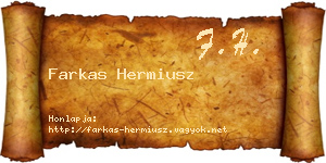 Farkas Hermiusz névjegykártya